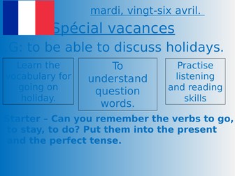 French Studio 3 Rouge module 4 unit 1 Question de vacances