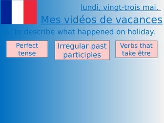 French Studio 3 Rouge Module 4 Unit 4 Mes vidéos de vacances