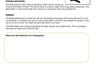Mad Hatter Biography Example