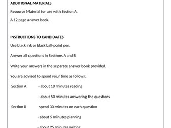 Eduqas gcse english literature example answers image