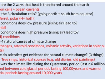 Edexcel B GCSE Geography 9-1 Revision activities for Topics 1 - 6