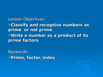 Prime Factor Decomposition PowerPoint