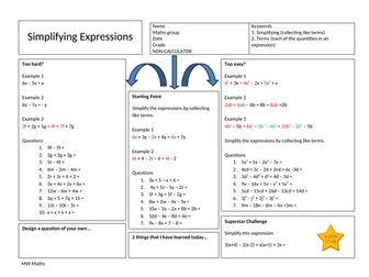 Best differentiation - Simplifying Simple Algebraic Expressions