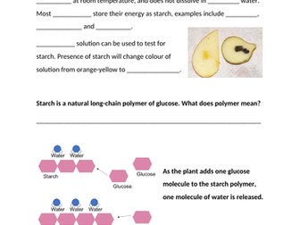 Glucose and starch