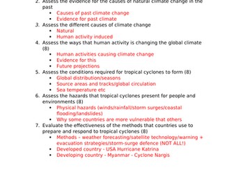 Edexcel GCSE Geography 9-1 Topic 1 Hazardous earth  - predicted 8 mark questions and pupil hints