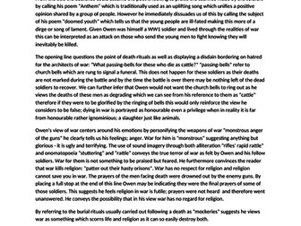 Example Essay Answer Anthem For Doomed Youth