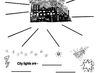 KS2 CITY LIGHTS Poetry-Writing Frame + Warm-Up  Sheet + Teacher's Guide,