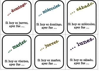 Los dias de la semana (Hoy) - Juego de preguntas encadenadas