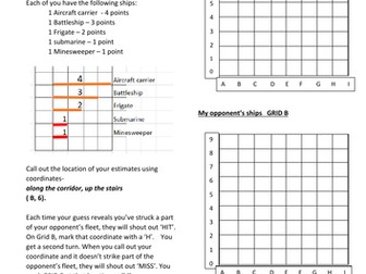 Battleships - coordinates on the lines