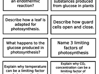 Edexcel GCSE (9-1) Combined science revision flashcards for Biology CB6