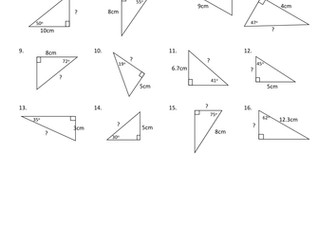 Trigonometry; Finding the missing sides.