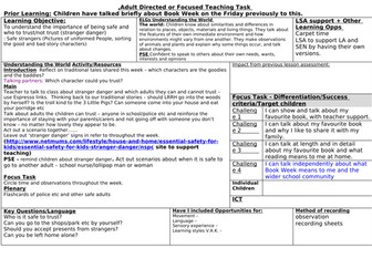 EYFS lesson plan on stranger danger