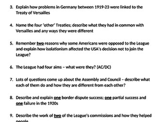 Revision Tips Interwar Period 1919-39 - IGCSE History