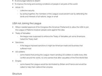 CAMBRIDGE IGCSE History - League of Nations notes