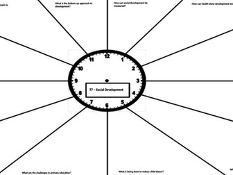 Eduqas/WJEC GCSE Geography Revision clock for Theme 7