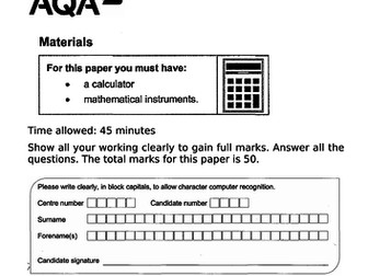 GCSE Maths Mixed Questions