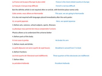 French Grammar Notes (Perfect for A Level students!)