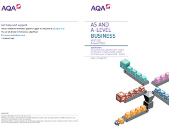 AQA Specification 2015 onwards for AS and A Level Business