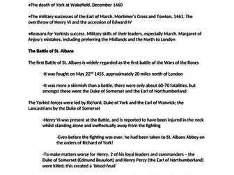 Wars of the Roses - 4 Part revision guide