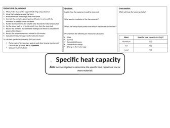 Energy required practical revision Physics AQA