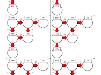 Scaffolded percentages of amounts bubbles sheet
