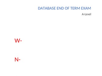 Database MOC Exam A-Level