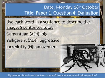 AQA English Language question 4 evaluation Paper One The Shrinking Man