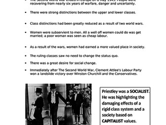 An Inspector Calls revision handout.