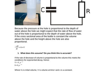 Capacitor Bottle Model and Exponential Decay