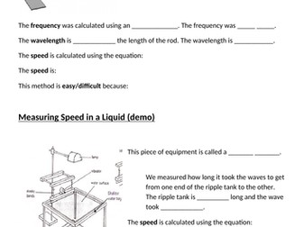 Measuring wave speed for low ability (core practical)