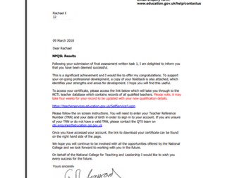 NPQSL Final assessment passed 2018