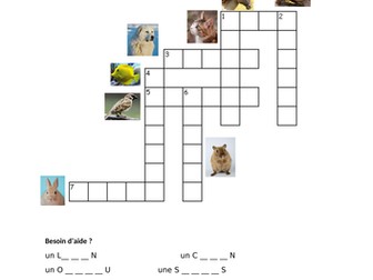 les animaux - pets - worksheet