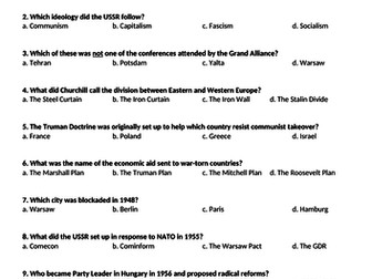 Edexcel GCSE Cold War Quiz