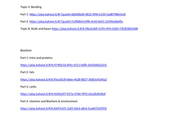 Kahoot! Revision games for SL