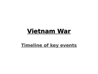 Vietnam War ( Edexcel 9-1)  Workbook/ Revision resource