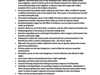 Edexcel tectonics revision notes a-level geography