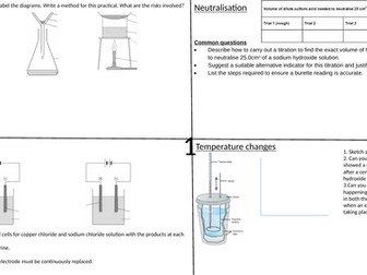 Placemats for AQA GCSE Science (9-1) Chemistry for Combined Science Trilogy