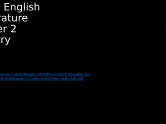 OCR Comparison Lesson- Poetry