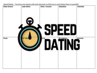 Speed Dating Twelfth Night Character Revision