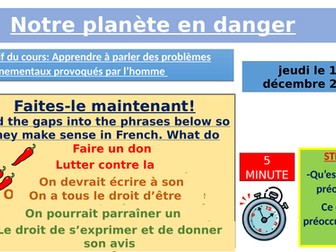 La planète en danger AQA GCSE Higher