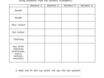 Reading Comprehension Skills - Mystery Game