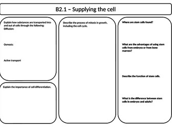 OCR Gateway A Combined Science - B2 Revision sheets