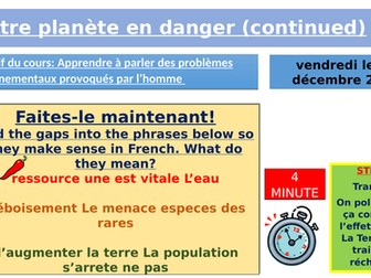La planète en danger AQA GCSE Higher (2) - Authentic Resources!