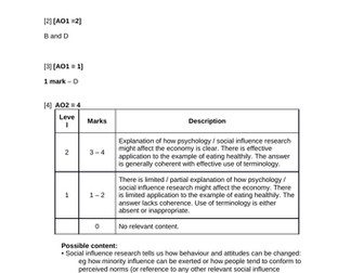 AQA Psychology A Level Paper 1 mock