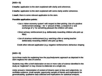 AQA psychology A Level paper 2 mock