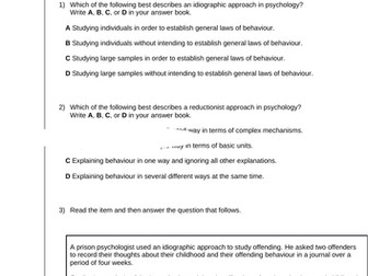 AQA Psychology A Level paper 3 mock