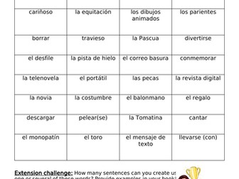NEW GCSE (9-1) Spanish Foundation - Vocabulary practice