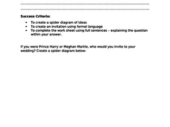 Royal Wedding invitation writing