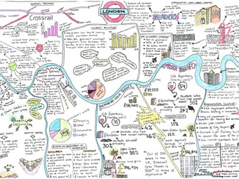 AQA Geography GCSE New SPEC London Case Study A3 revision poster