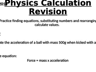 GCSE Physics  rearranging equations differentiated lesson